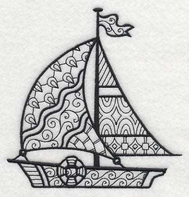 Soaring Sailboat (Blackwork) - Image 4