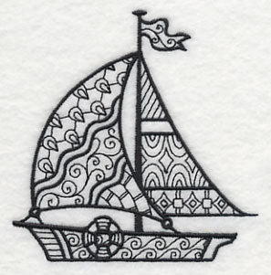 Soaring Sailboat (Blackwork) - Image 5