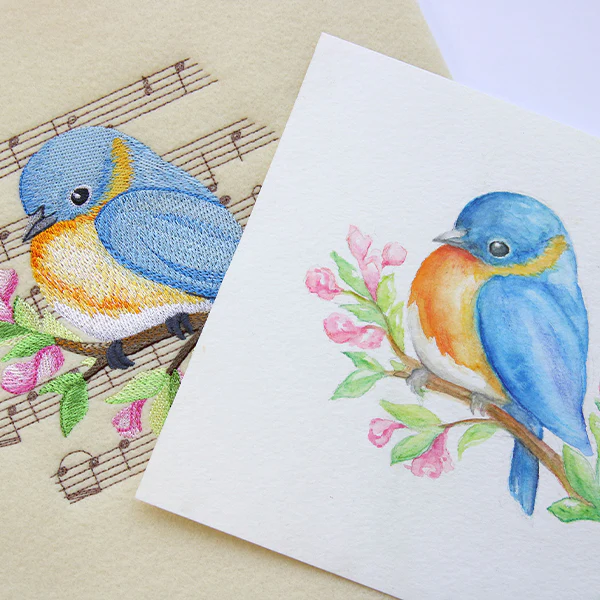 Songbird Bluebird in Watercolor - Image 3