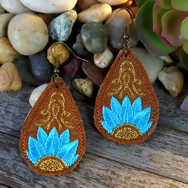 Southwest Bloom Leather Earrings (In-the-Hoop)