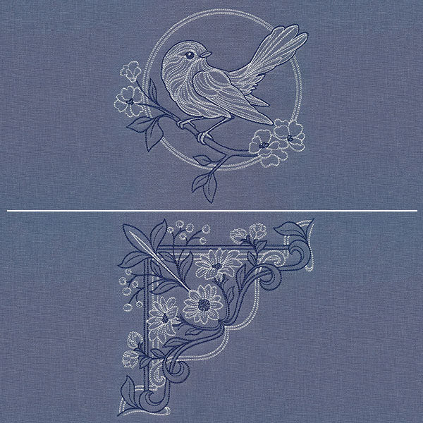 Sparrow & Flowers Pillow Pair - Image 24