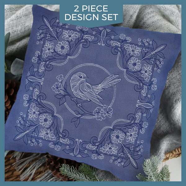 Sparrow & Flowers Pillow Pair - Image 63