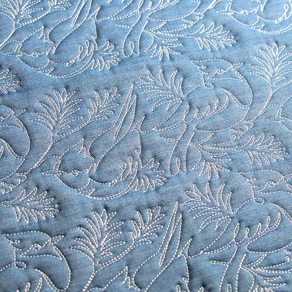 Spiraling Winter Blue Jays (Edge-to-Edge Quilting)