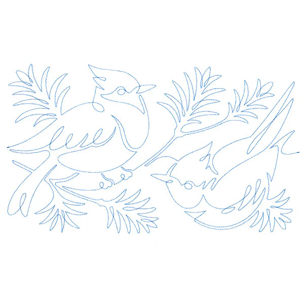 Spiraling Winter Blue Jays (Edge-to-Edge Quilting) - Image 10