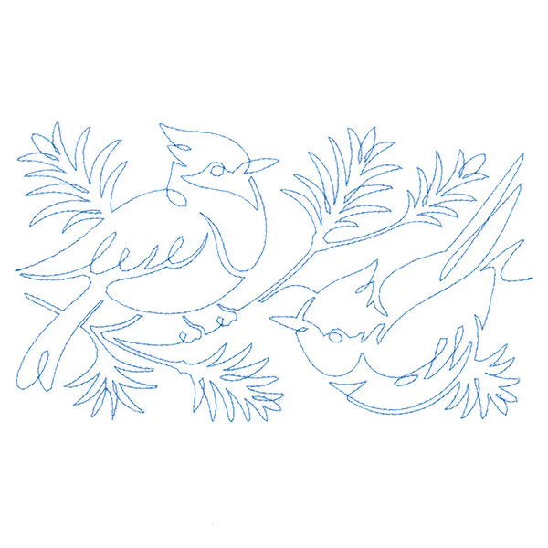 Spiraling Winter Blue Jays (Edge-to-Edge Quilting) - Image 5