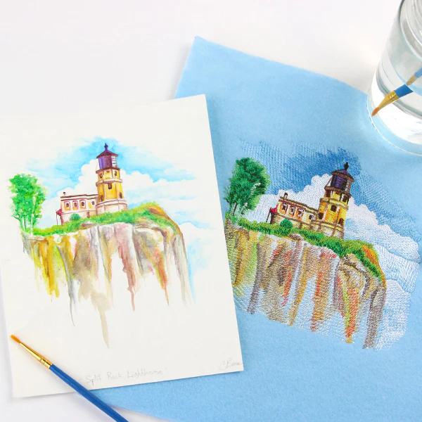 Split Rock Lighthouse in Watercolor (Minnesota) - Image 4