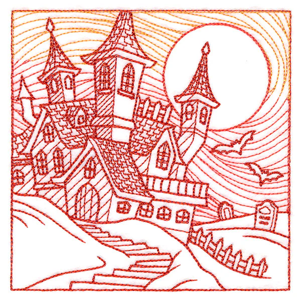 Spooky Evening - Haunted House Etching - Image 4