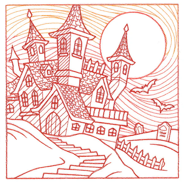 Spooky Evening - Haunted House Etching - Image 5