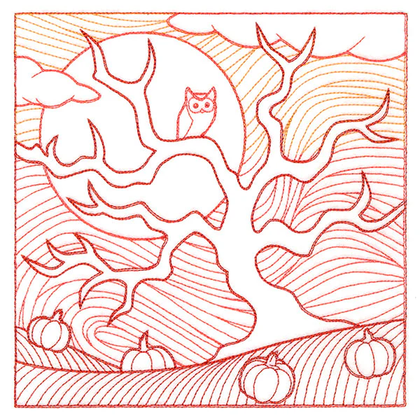 Spooky Evening - Haunted Pumpkin Patch Etching - Image 2