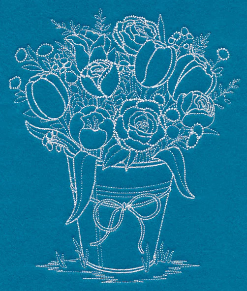 Spring Bucket of Blooms (Vintage)