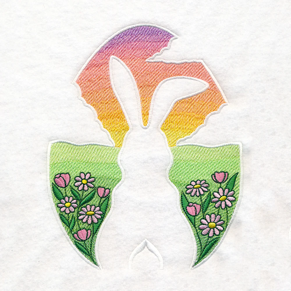 Spring Bunny Silhouette (Embossed) - Image 3