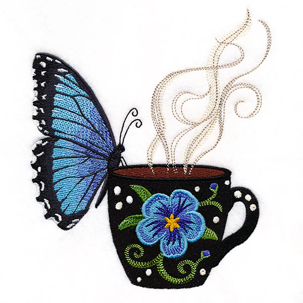 Spring Coffee Break Blue Morpho Butterfly - Image 3