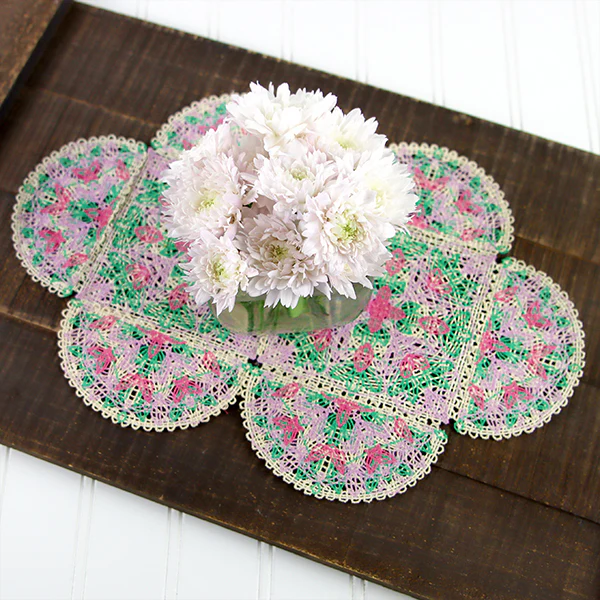 Spring Floral Granny Half Circle (Battenburg Lace) - Image 4