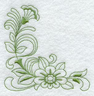 Spring Flower Corner (Redwork) - Image 2