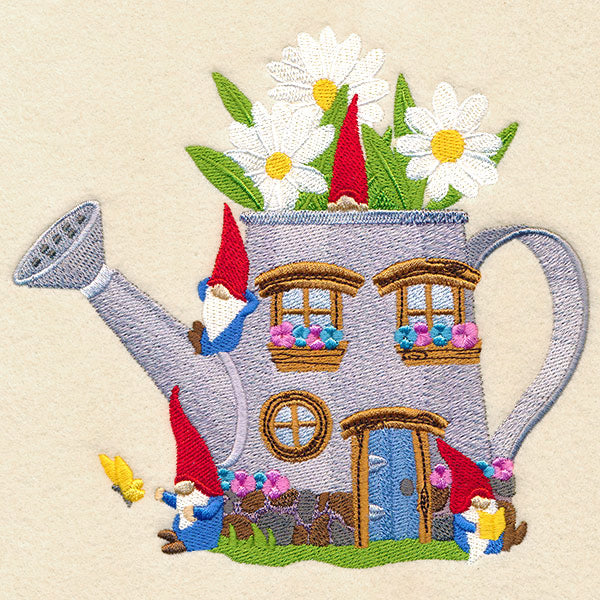 Spring Gnome Watering Can House - Image 2