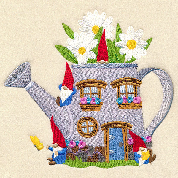 Spring Gnome Watering Can House - Image 4
