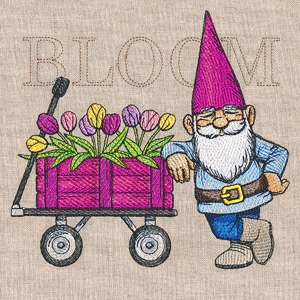 Spring Gnome with Tulip Wagon - Image 3