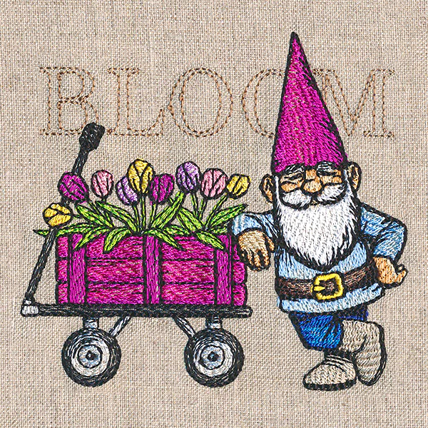 Spring Gnome with Tulip Wagon - Image 7