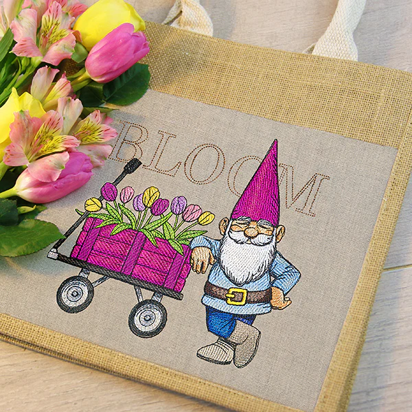 Spring Gnome with Tulip Wagon - Image 8