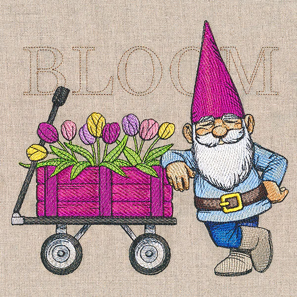 Spring Gnome with Tulip Wagon - Image 9
