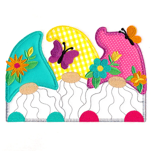Spring Gnomes Trio (Heirloom Applique) - Image 5