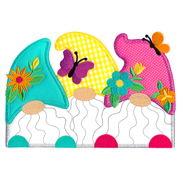 Spring Gnomes Trio (Heirloom Applique) - Image 8