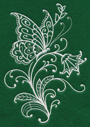 Spring Whitework Butterfly 2 - Image 3