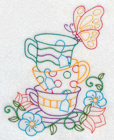 Stacked Cups with Perching Butterfly (Vintage) - Image 3