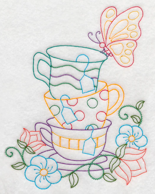 Stacked Cups with Perching Butterfly (Vintage) - Image 5