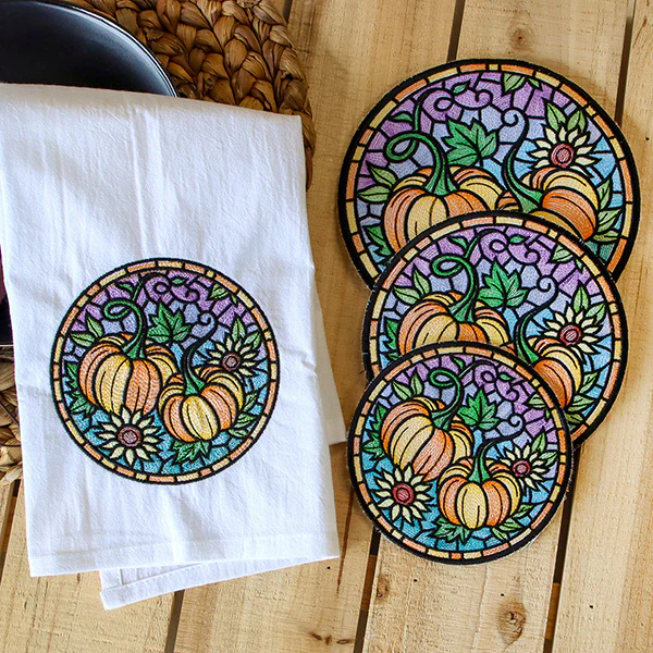 Stained Glass Autumn Pumpkin Trivet (In-the-Hoop) - Image 16