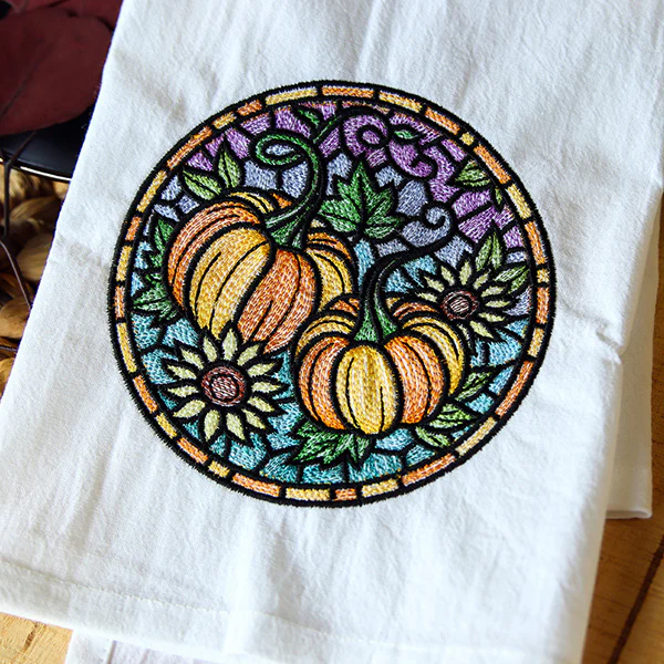 Stained Glass Autumn Pumpkins Circle - Image 12