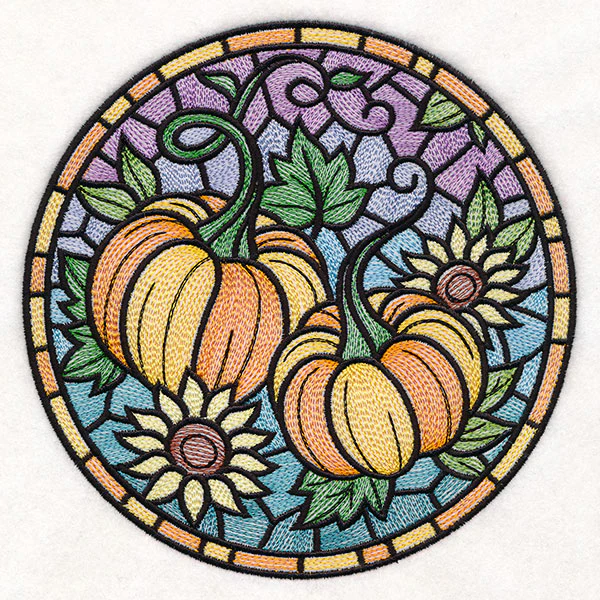Stained Glass Autumn Pumpkins Circle - Image 13