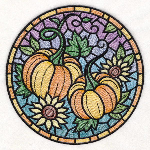 Stained Glass Autumn Pumpkins Circle - Image 4