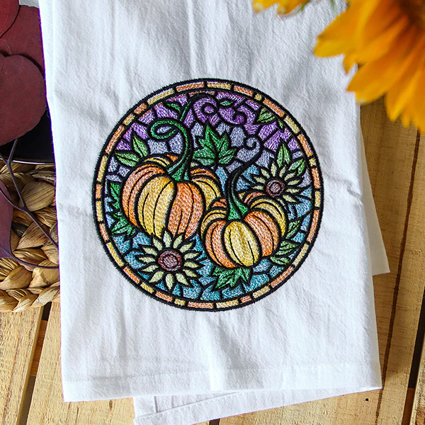 Stained Glass Autumn Pumpkins Circle - Image 8