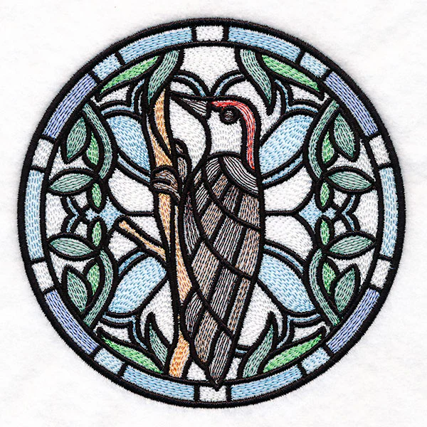 Stained Glass Birds - Red Bellied Woodpecker - Image 4
