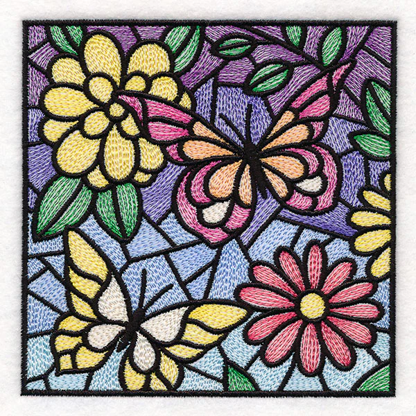 Stained Glass Butterfly Garden Square 2 - Image 10