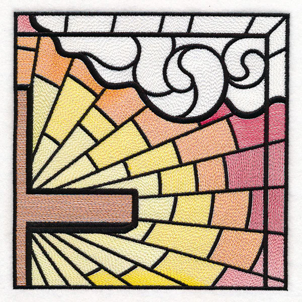 Stained Glass Cross at Sunrise Scene (Set) - Image 12