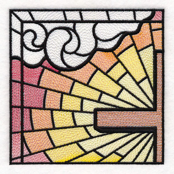 Stained Glass Cross at Sunrise Scene (Set) - Image 25