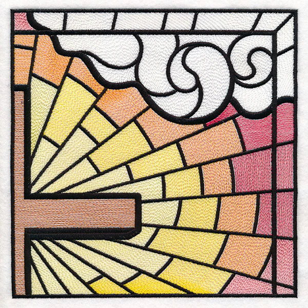 Stained Glass Cross at Sunrise Scene (Set) - Image 5