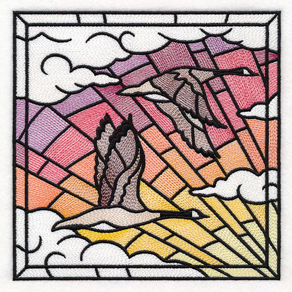 Stained Glass Geese in Flight Square 1 - Image 4