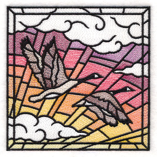 Stained Glass Geese in Flight Square 3 - Image 10