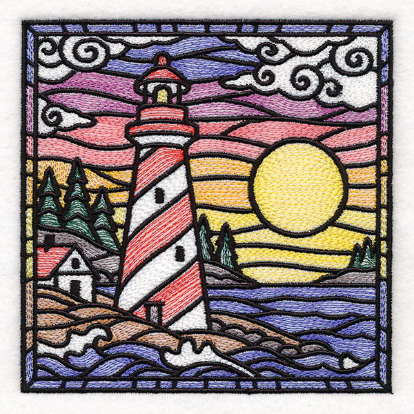 Stained Glass Lighthouse Square - Image 7