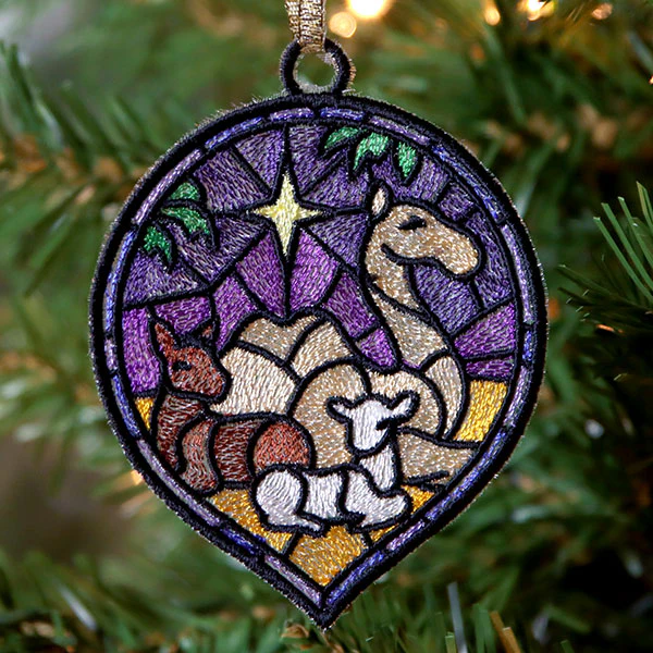Stained Glass Nativity Ornament - Animals - Image 2