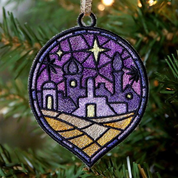 Stained Glass Nativity Ornament - Bethlehem - Image 2