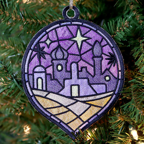 Stained Glass Nativity Ornament - Bethlehem - Image 3