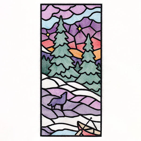 Stained Glass Winter Landscape Panel 1 - Image 13