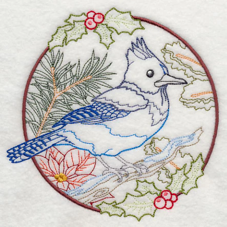 Steller's Jay in Christmas Blooms (Vintage) - Image 3