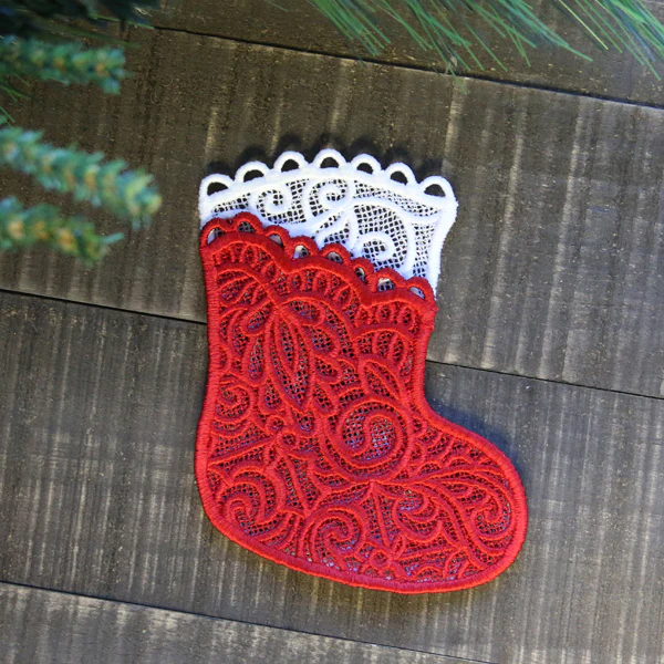Stocking Pocket Ornament (Lace) - Image 3