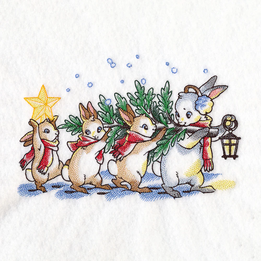 Storybook Christmas Tree Bunnies - Image 3
