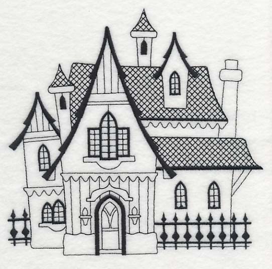 Storybook Gothic House (Blackwork) - Image 2